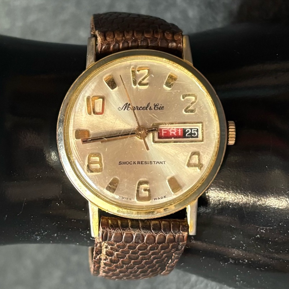 Non-Working/For Repair Vintage Marcel & Cie Gold Dial Mechanical/Wind-Up Watch